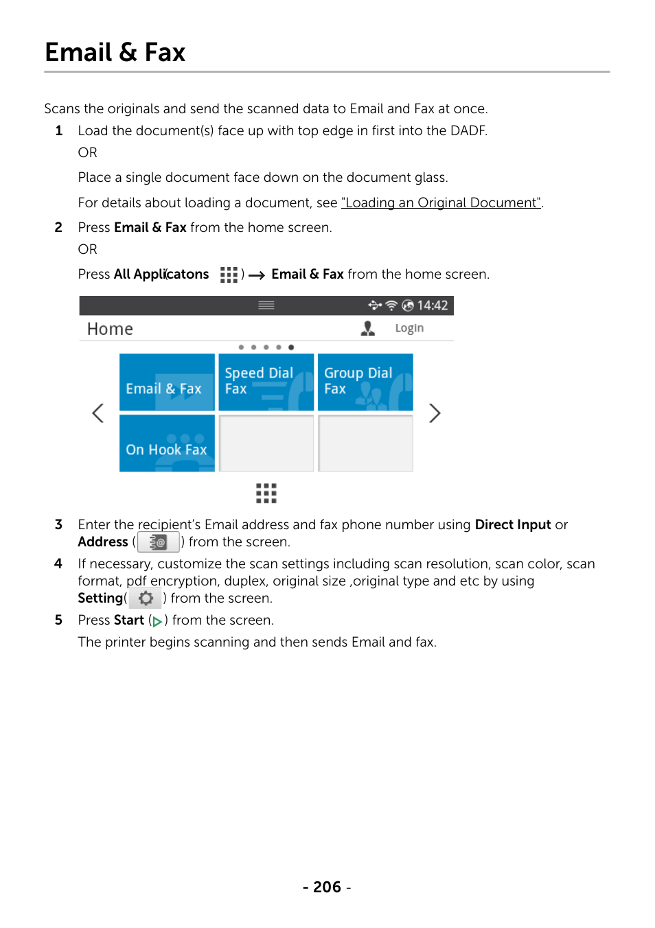 Email & fax, Ee "email | Dell B2375dfw Mono Multifunction Printer User Manual | Page 207 / 359