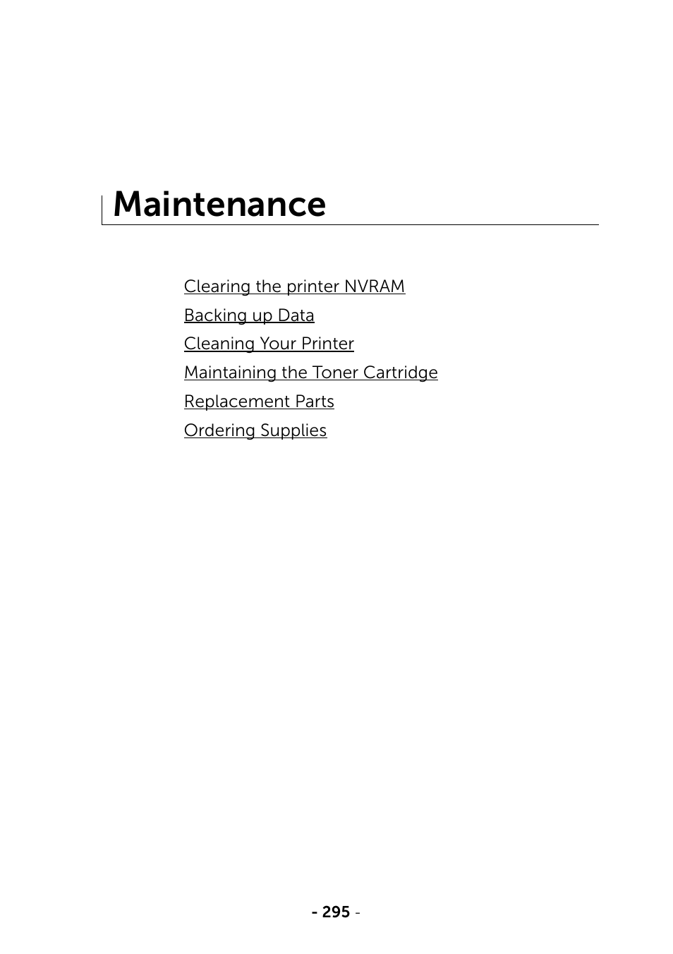 Maintenance | Dell B2375dfw Mono Multifunction Printer User Manual | Page 296 / 359