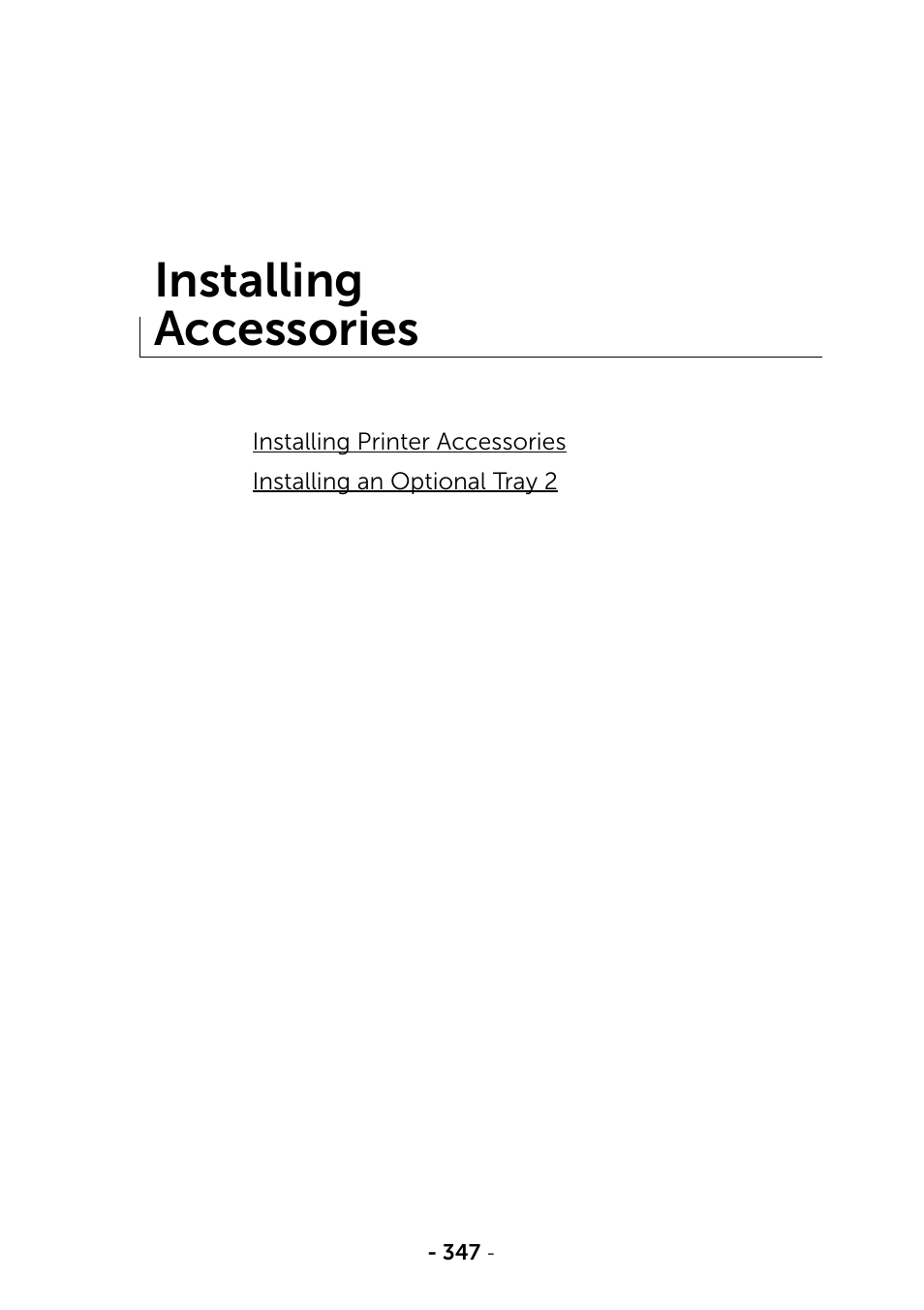 Installing accessories | Dell B2375dfw Mono Multifunction Printer User Manual | Page 348 / 359