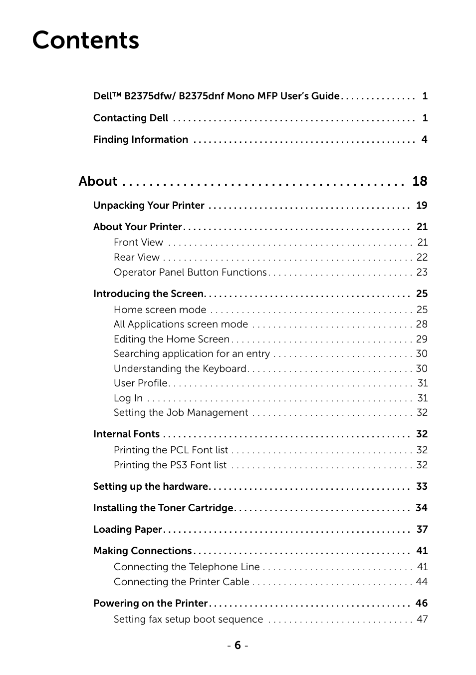 Dell B2375dfw Mono Multifunction Printer User Manual | Page 7 / 359