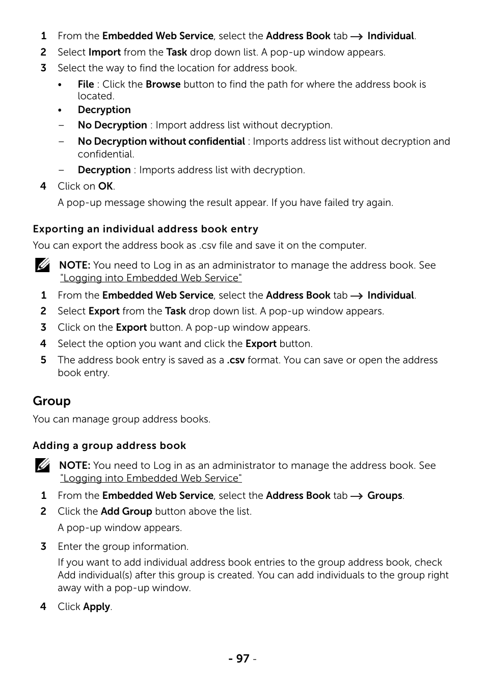 Group | Dell B2375dfw Mono Multifunction Printer User Manual | Page 98 / 359