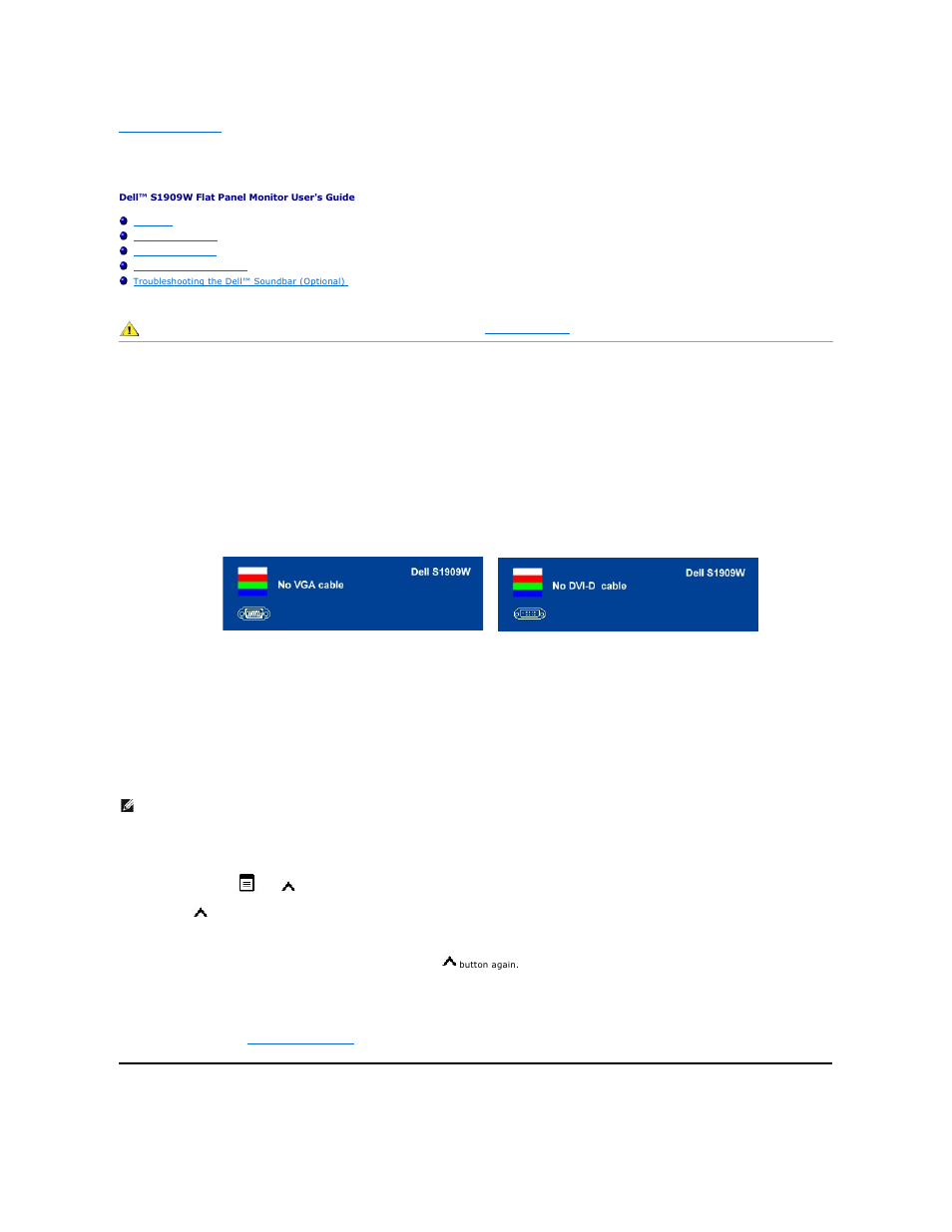 Solving problems, Self-test, Built-in diagnostics | Common problems | Dell S1909WFP Monitor User Manual | Page 29 / 31