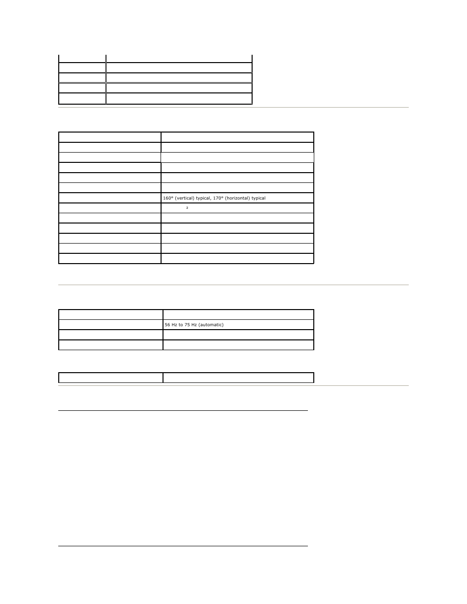Flat panel specifications | Dell S1909WFP Monitor User Manual | Page 7 / 31
