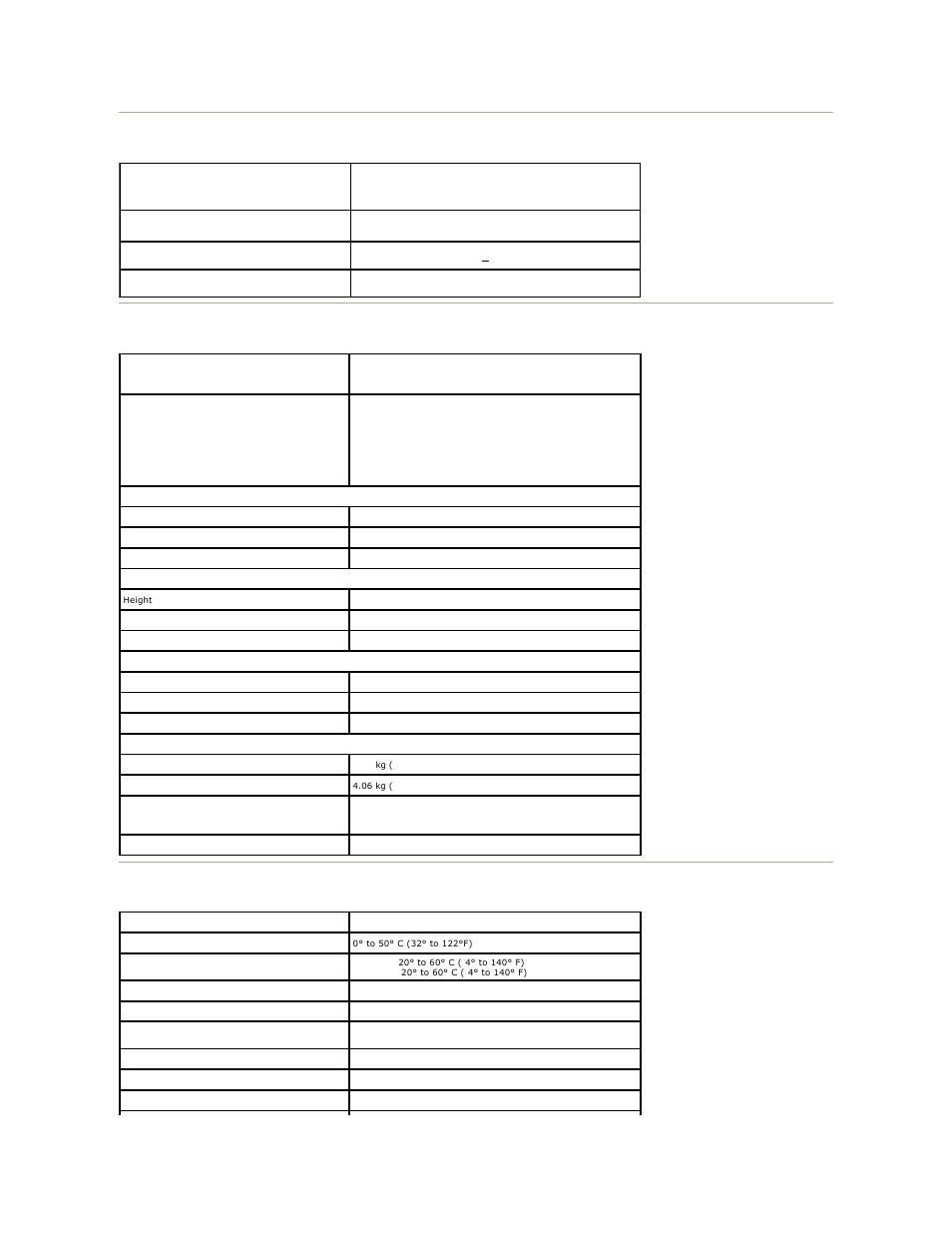 Electrical physical characteristics environmental | Dell S1909WFP Monitor User Manual | Page 8 / 31