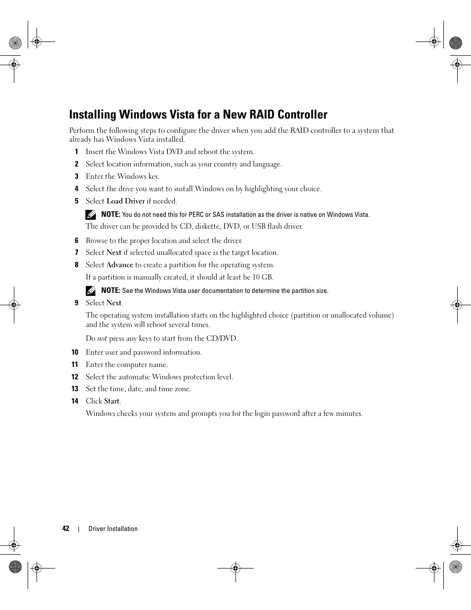 Installing windows vista for a new raid controller | Dell PowerEdge RAID Controller 5i User Manual | Page 44 / 112