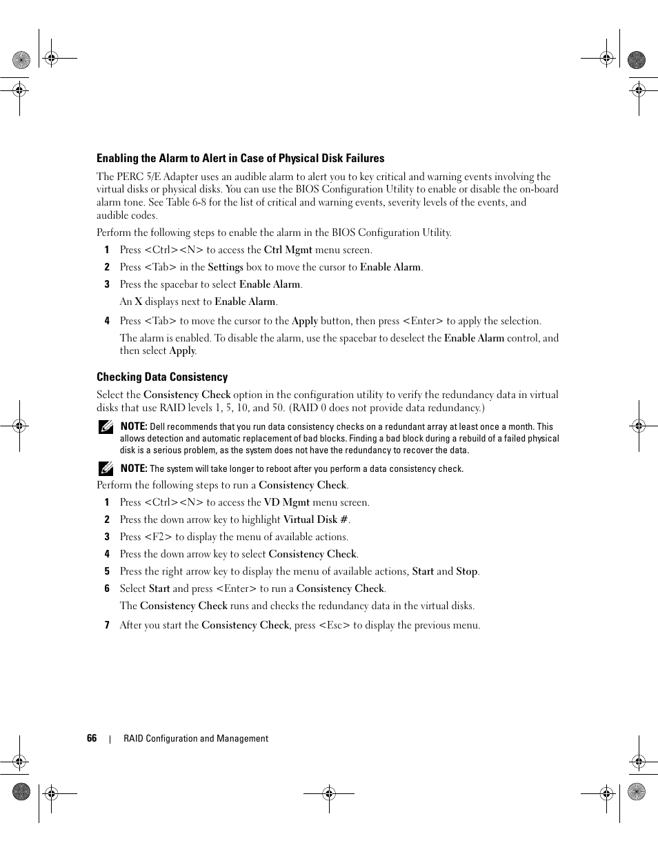 Checking data consistency | Dell PowerEdge RAID Controller 5i User Manual | Page 68 / 112