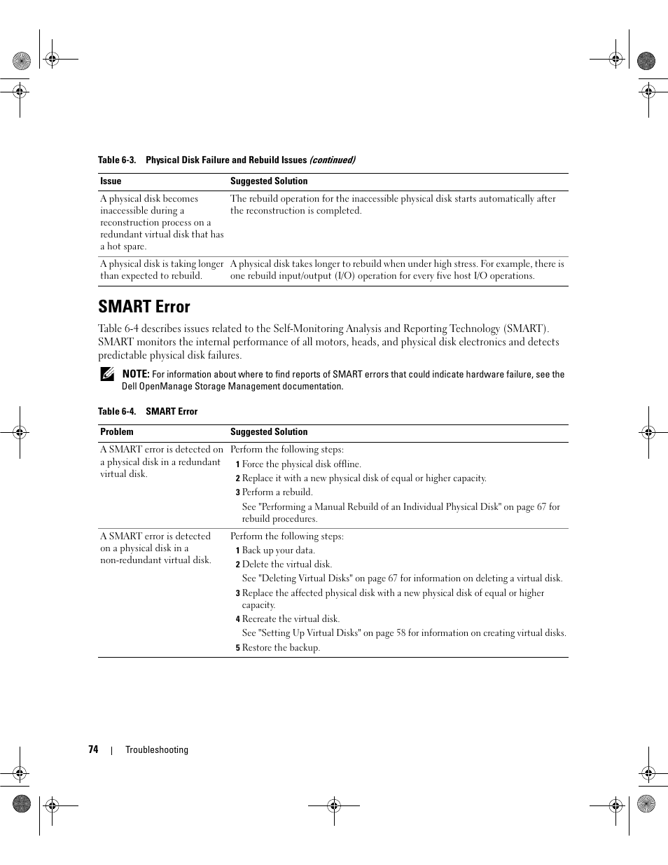 Smart error | Dell PowerEdge RAID Controller 5i User Manual | Page 76 / 112