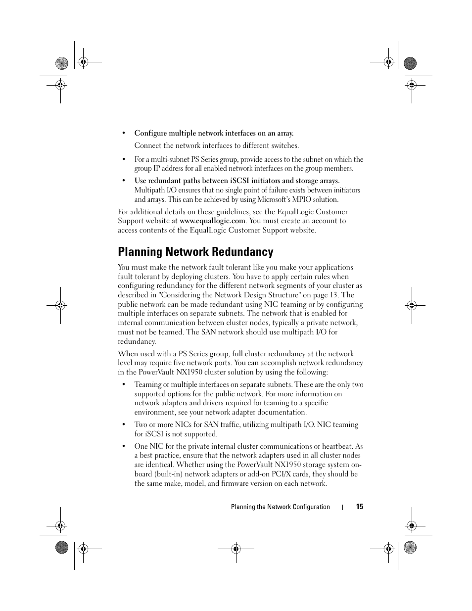 Planning network redundancy | Dell PowerVault NX1950 User Manual | Page 15 / 60