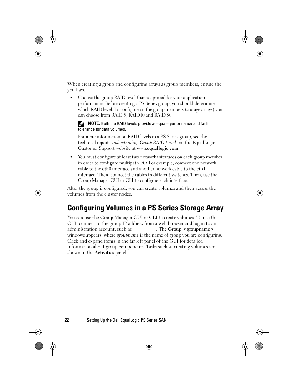 Configuring volumes in a ps series storage array | Dell PowerVault NX1950 User Manual | Page 22 / 60