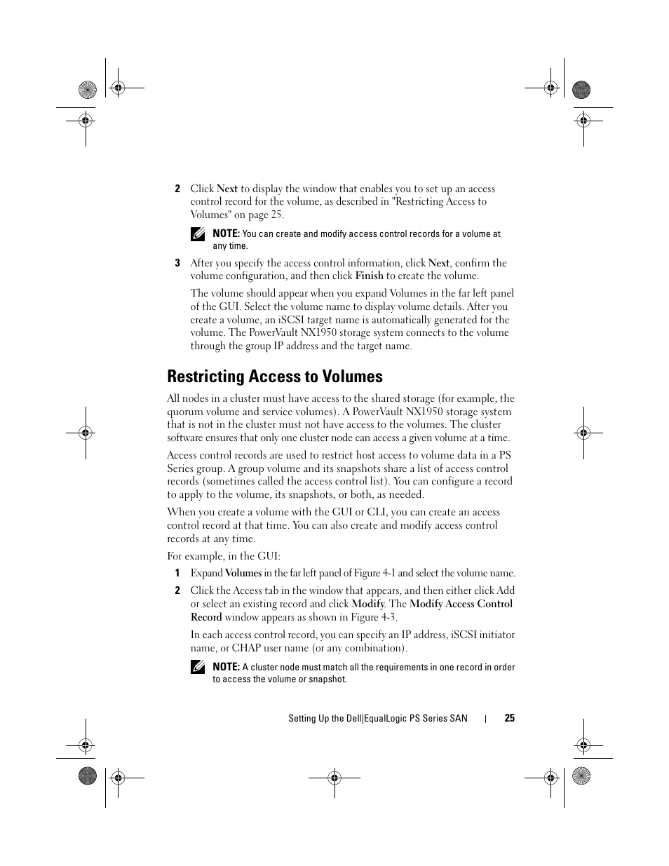 Restricting access to volumes | Dell PowerVault NX1950 User Manual | Page 25 / 60