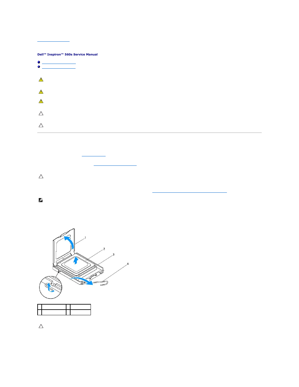Processor, Removing the processor | Dell Inpsiron 560s (Late 2009) User Manual | Page 15 / 42