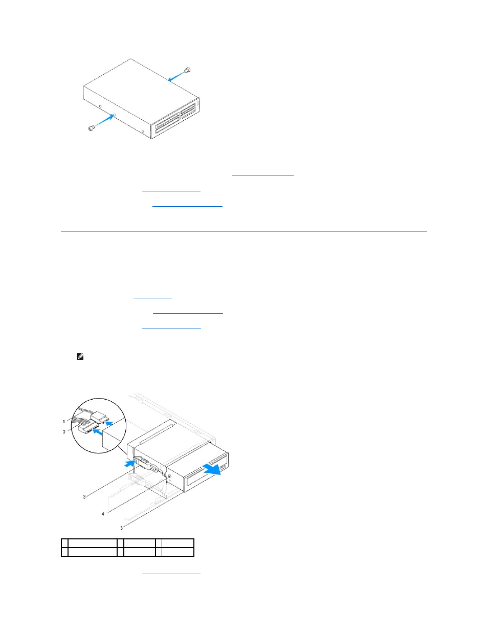 Optical drive, Removing the optical drive | Dell Inpsiron 560s (Late 2009) User Manual | Page 21 / 42