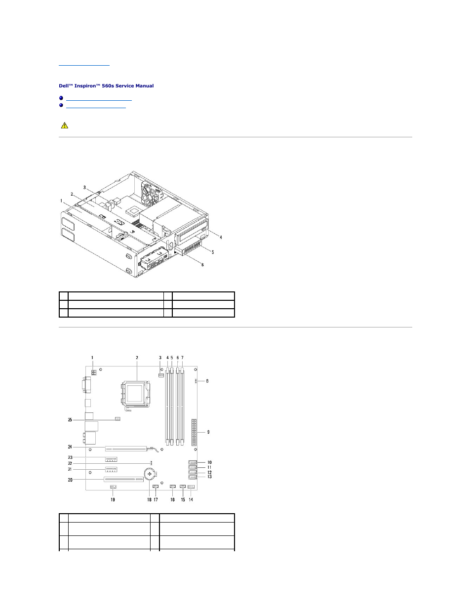 Technical overview, Inside view of your computer, System board components | Dell Inpsiron 560s (Late 2009) User Manual | Page 40 / 42