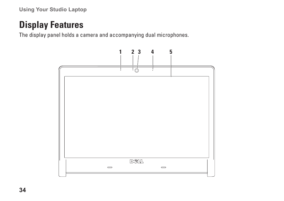 Display features | Dell Studio 1458 (Early 2010) User Manual | Page 36 / 94