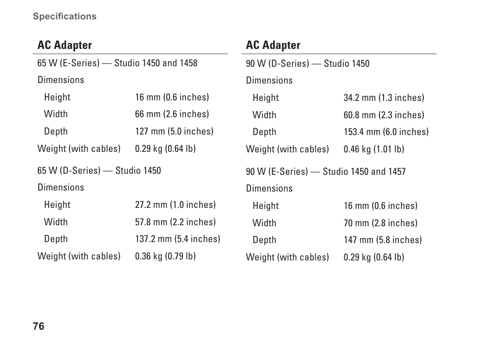 Dell Studio 1458 (Early 2010) User Manual | Page 78 / 94