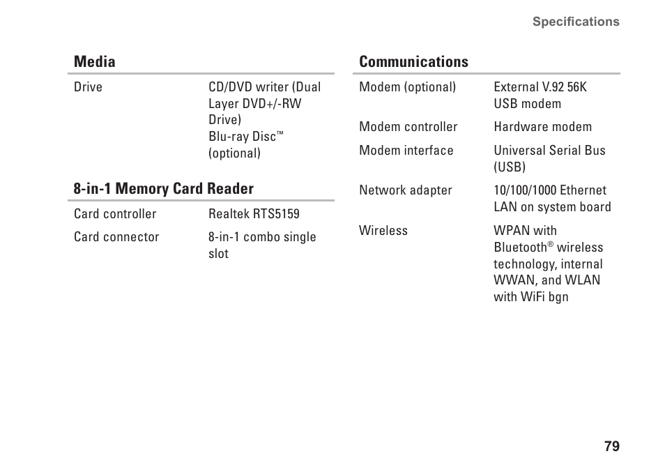 Dell Studio 1458 (Early 2010) User Manual | Page 81 / 94