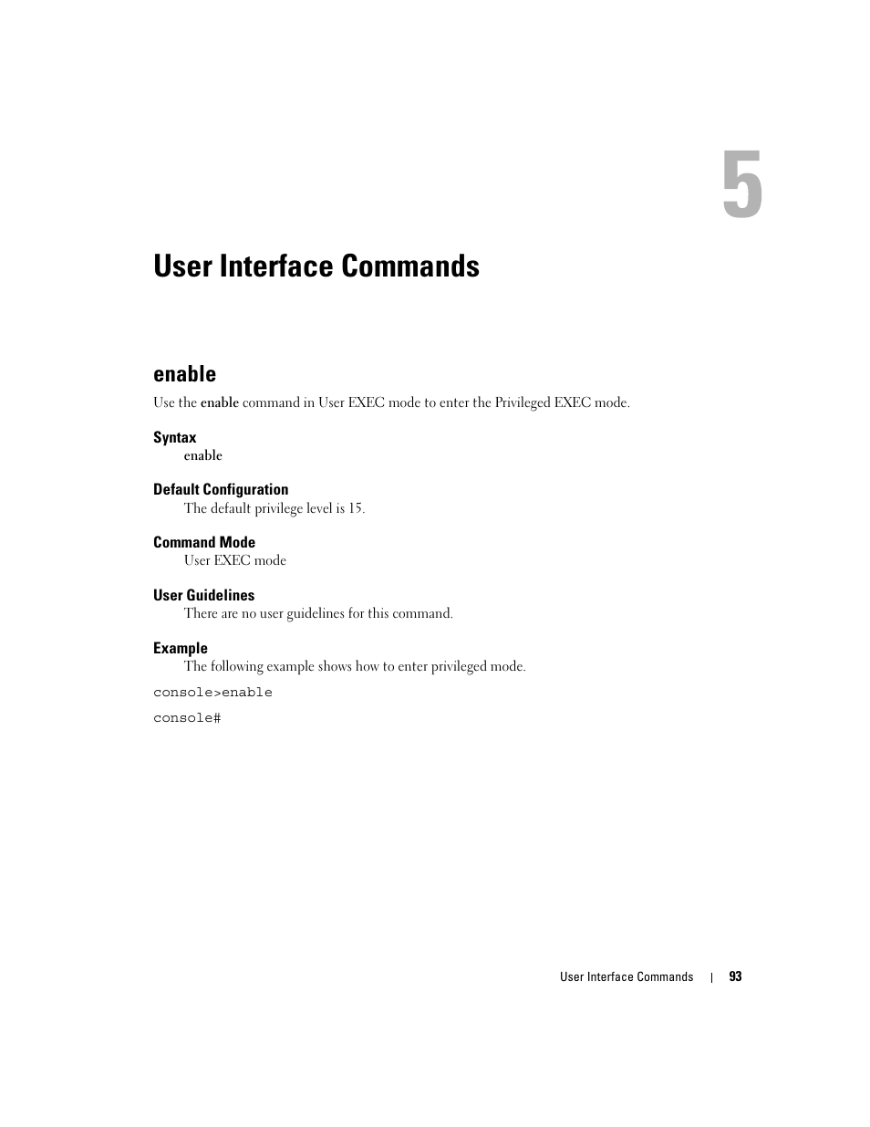User interface commands, Enable | Dell PowerEdge M805 User Manual | Page 127 / 808