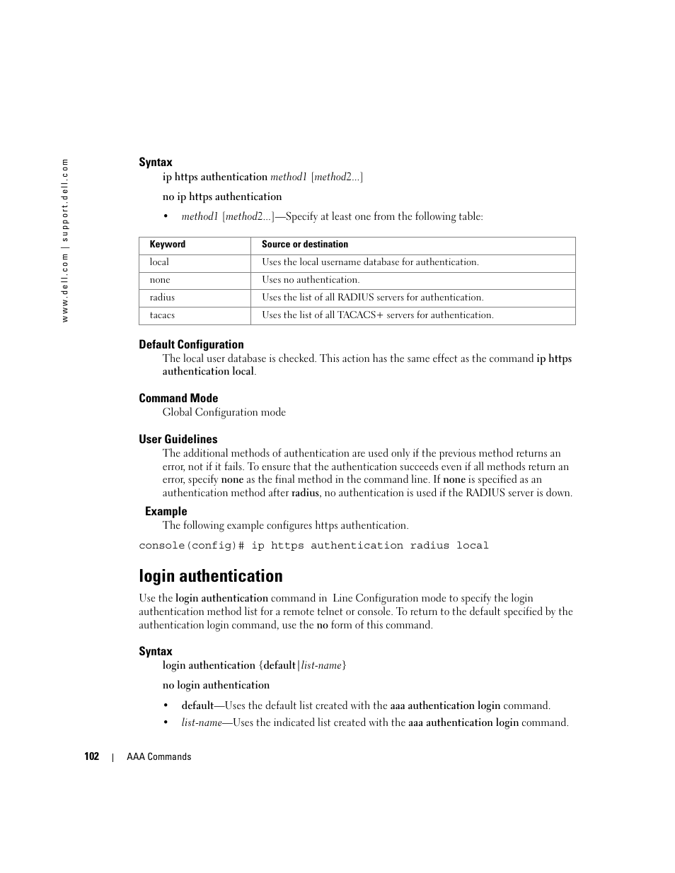 Login authentication | Dell PowerEdge M805 User Manual | Page 136 / 808