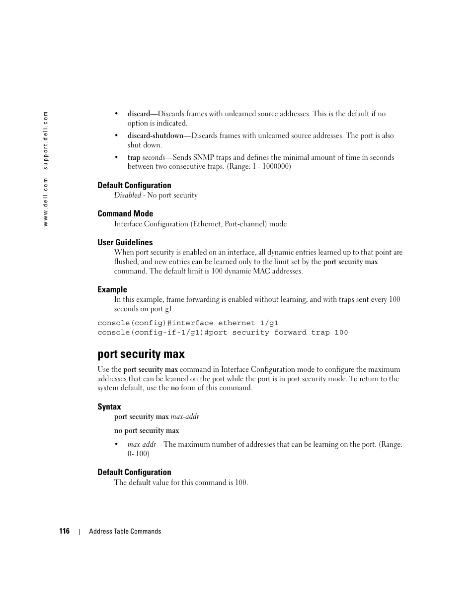 Port security max | Dell PowerEdge M805 User Manual | Page 150 / 808