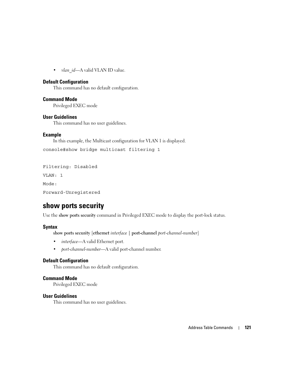 Show ports security | Dell PowerEdge M805 User Manual | Page 155 / 808
