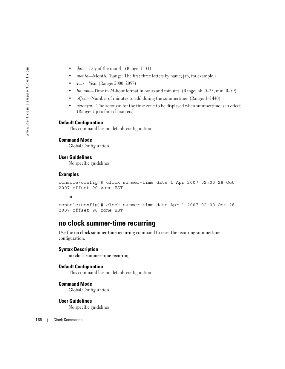 No clock summer-time recurring | Dell PowerEdge M805 User Manual | Page 168 / 808