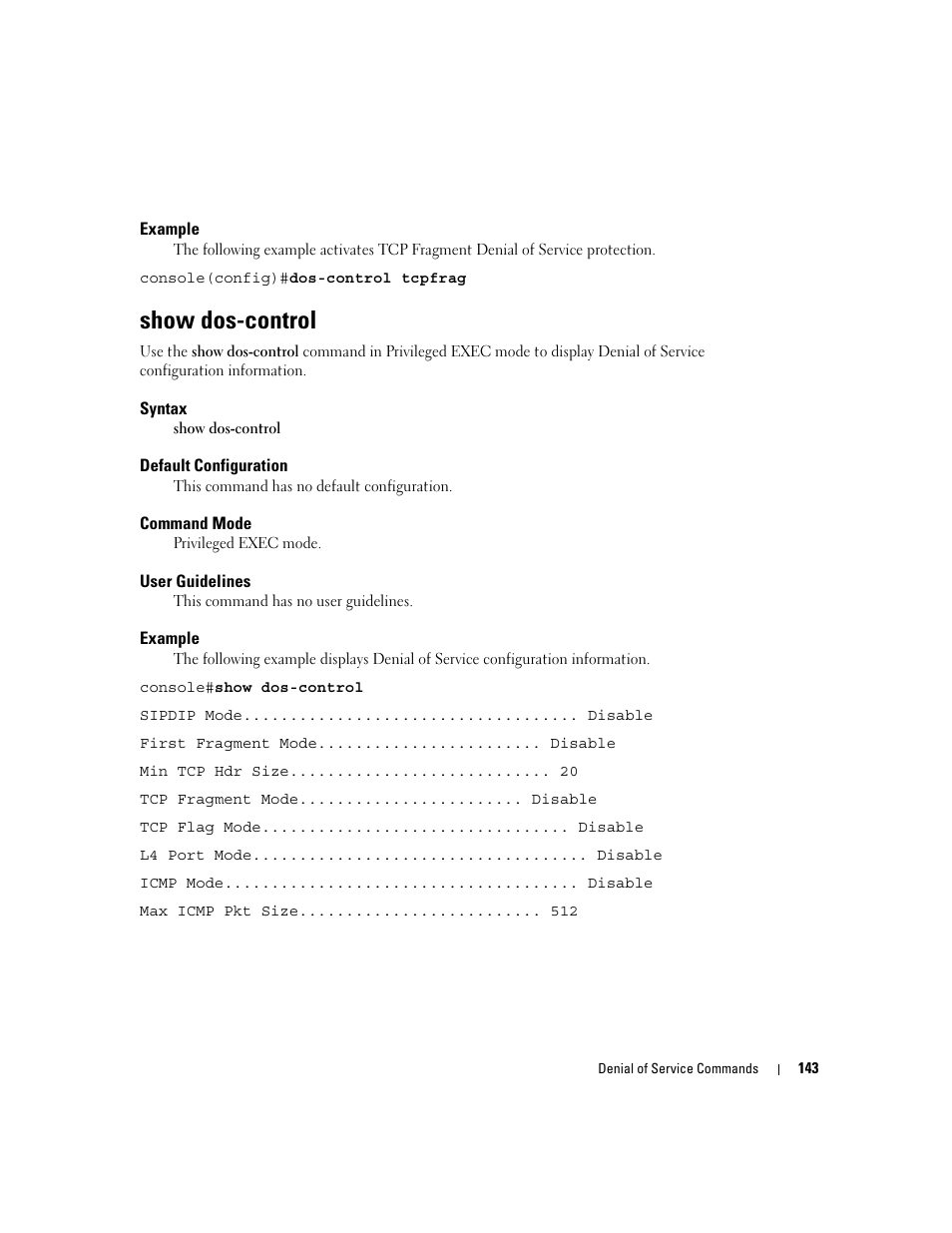 Show dos-control | Dell PowerEdge M805 User Manual | Page 175 / 808