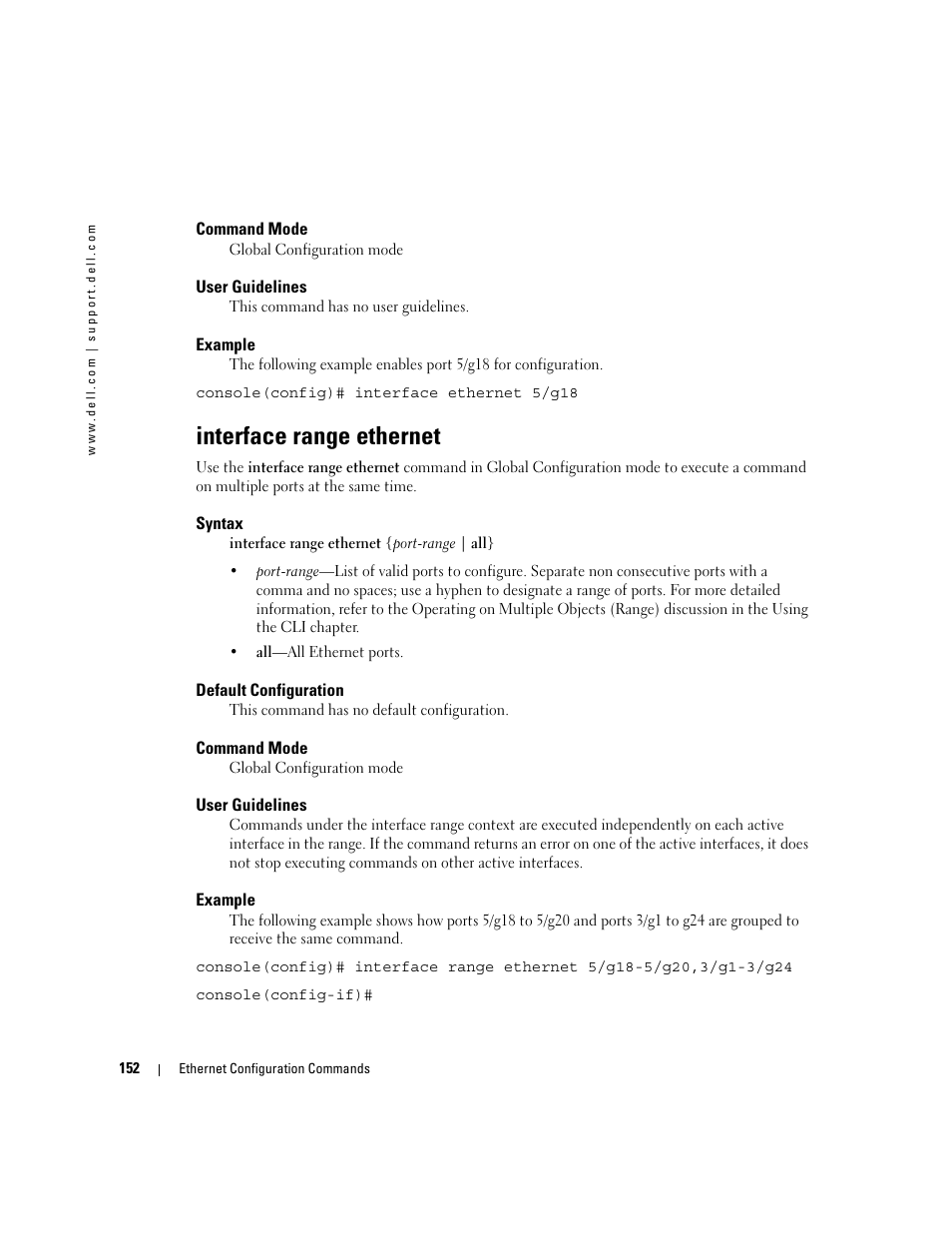 Interface range ethernet | Dell PowerEdge M805 User Manual | Page 184 / 808