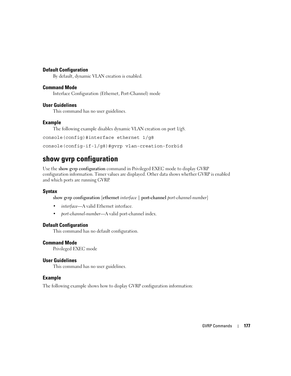 Show gvrp configuration | Dell PowerEdge M805 User Manual | Page 207 / 808