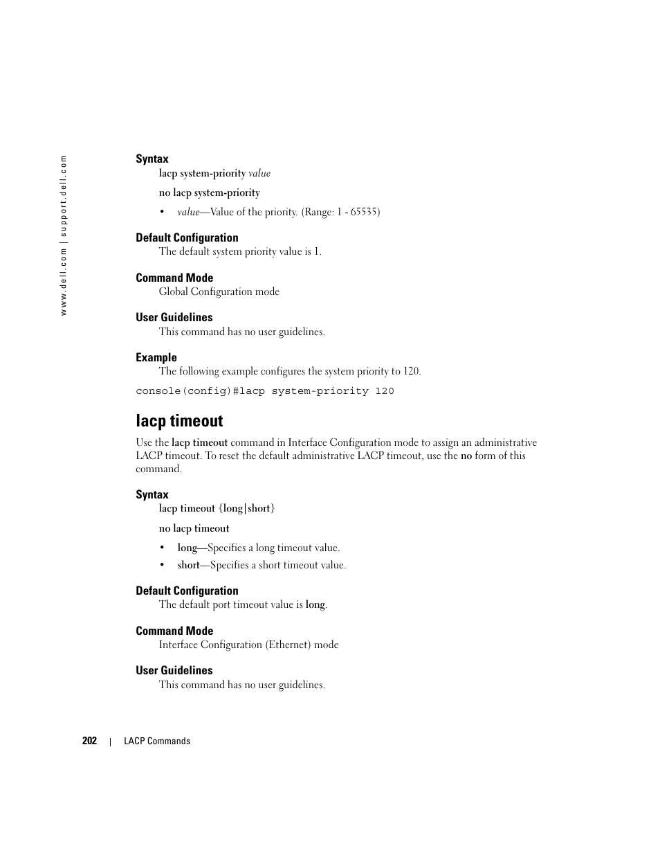 Lacp timeout | Dell PowerEdge M805 User Manual | Page 230 / 808