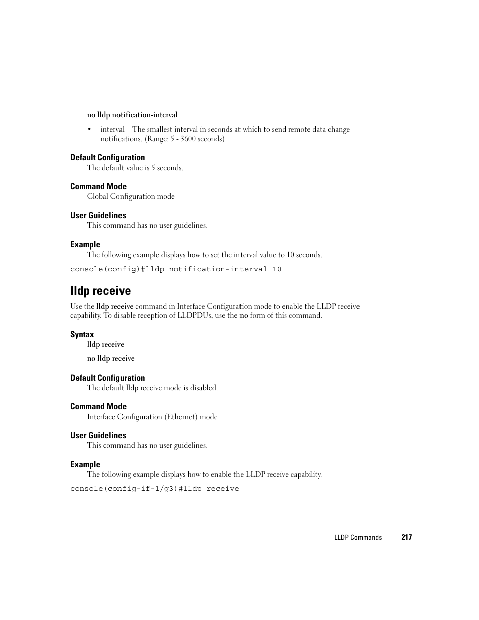 Lldp receive | Dell PowerEdge M805 User Manual | Page 245 / 808