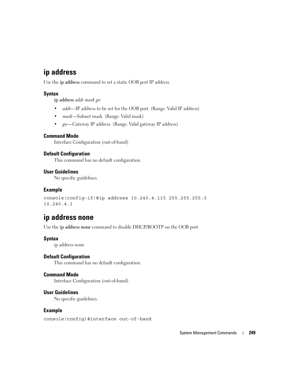 Ip address, Ip address none | Dell PowerEdge M805 User Manual | Page 271 / 808