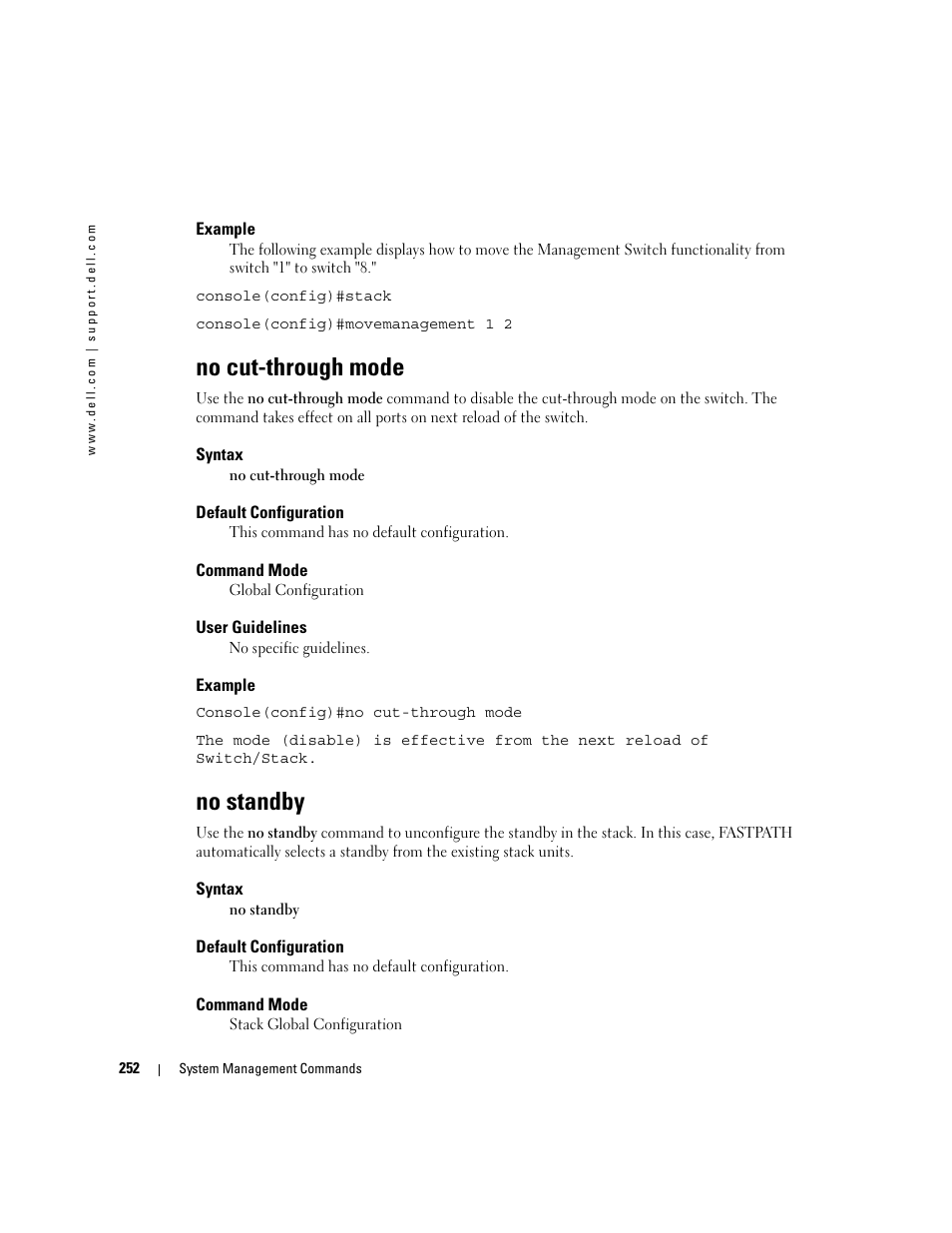 No cut-through mode, No standby | Dell PowerEdge M805 User Manual | Page 274 / 808