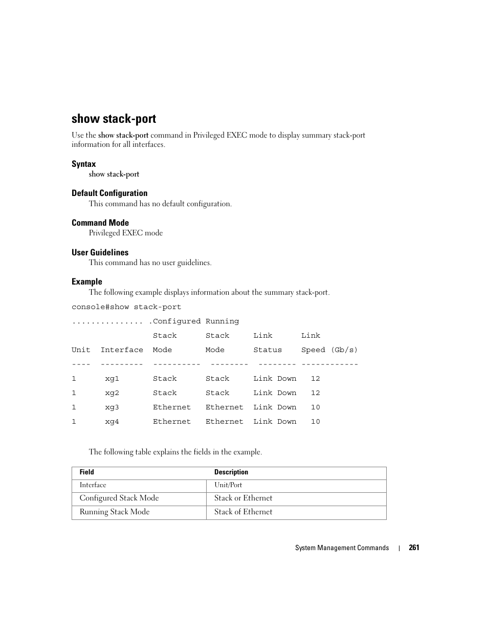 Show stack-port | Dell PowerEdge M805 User Manual | Page 283 / 808