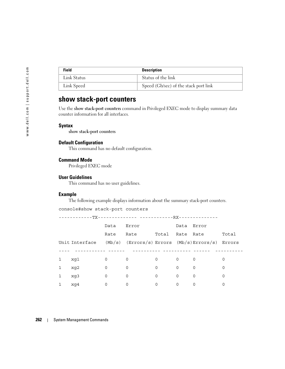 Show stack-port counters | Dell PowerEdge M805 User Manual | Page 284 / 808