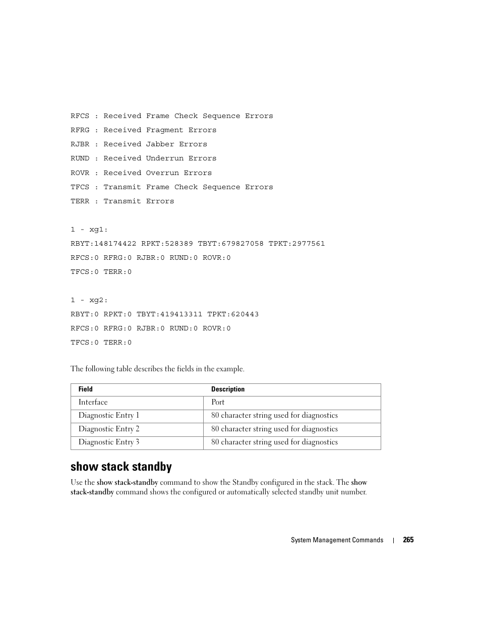 Show stack standby | Dell PowerEdge M805 User Manual | Page 287 / 808