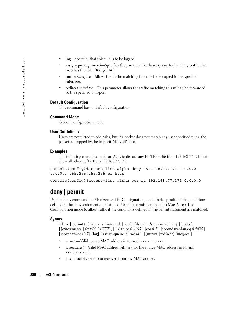 Deny | permit | Dell PowerEdge M805 User Manual | Page 306 / 808