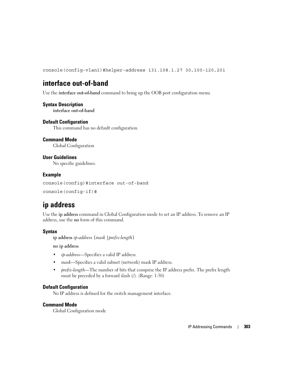 Interface out-of-band, Ip address | Dell PowerEdge M805 User Manual | Page 321 / 808