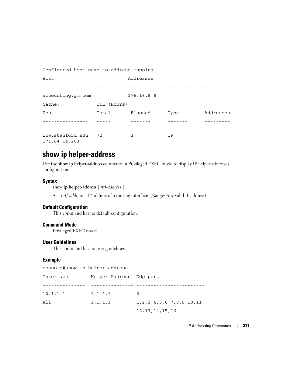 Show ip helper-address | Dell PowerEdge M805 User Manual | Page 329 / 808