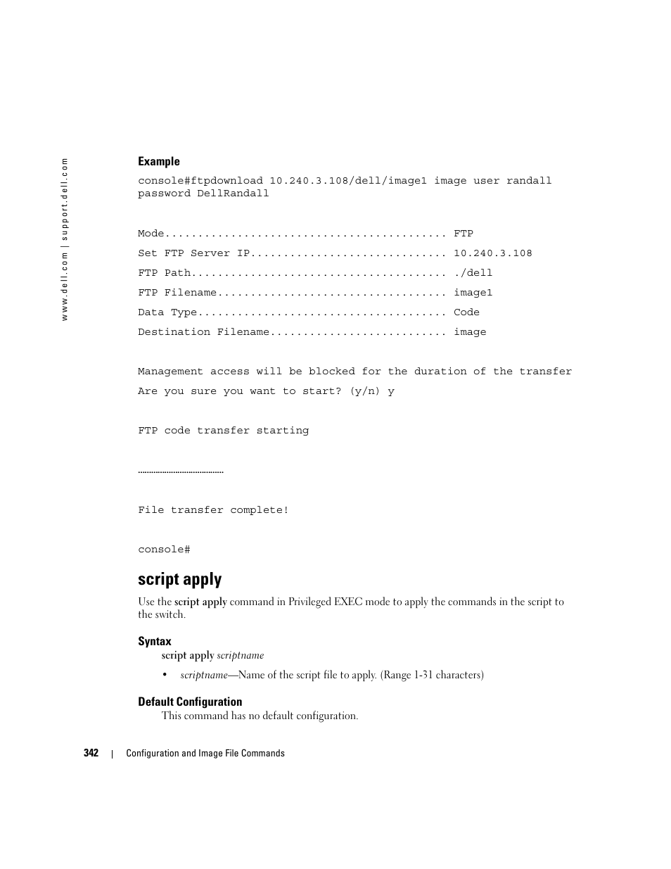 Script apply | Dell PowerEdge M805 User Manual | Page 356 / 808