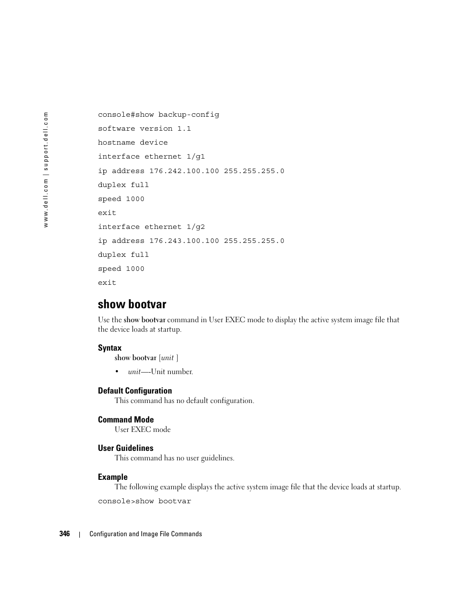 Show bootvar | Dell PowerEdge M805 User Manual | Page 360 / 808