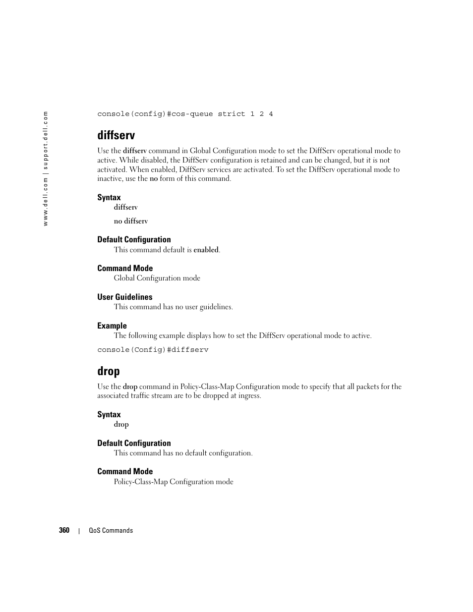 Diffserv, Drop | Dell PowerEdge M805 User Manual | Page 372 / 808