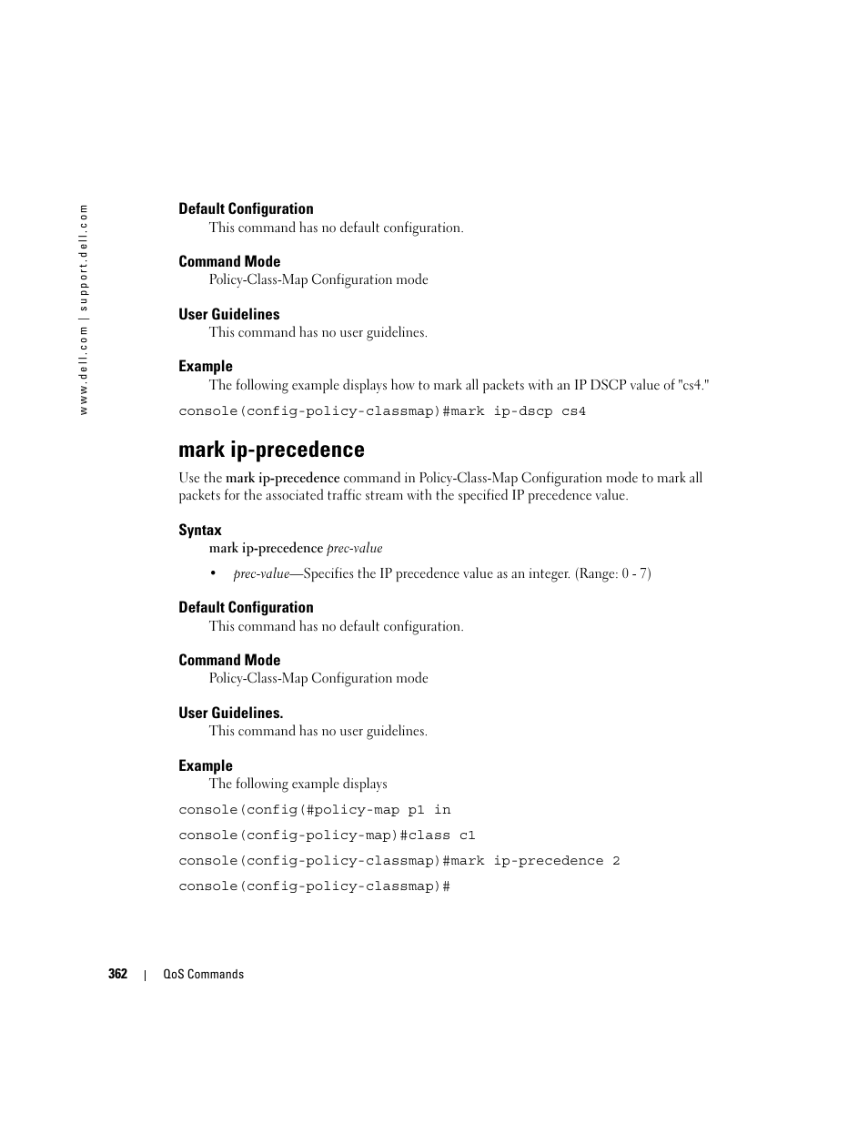 Mark ip-precedence | Dell PowerEdge M805 User Manual | Page 374 / 808