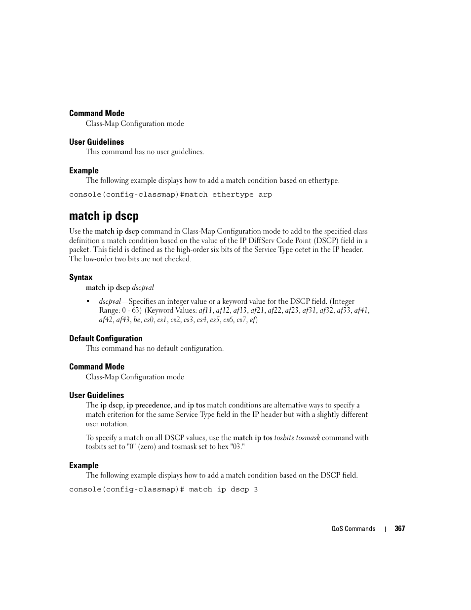 Match ip dscp | Dell PowerEdge M805 User Manual | Page 379 / 808