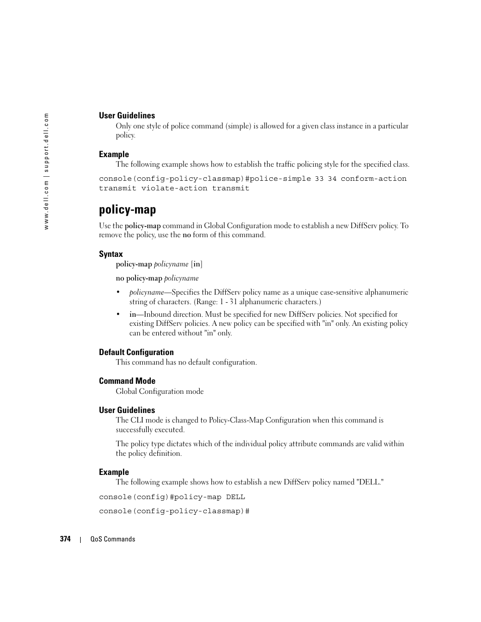 Policy-map | Dell PowerEdge M805 User Manual | Page 386 / 808