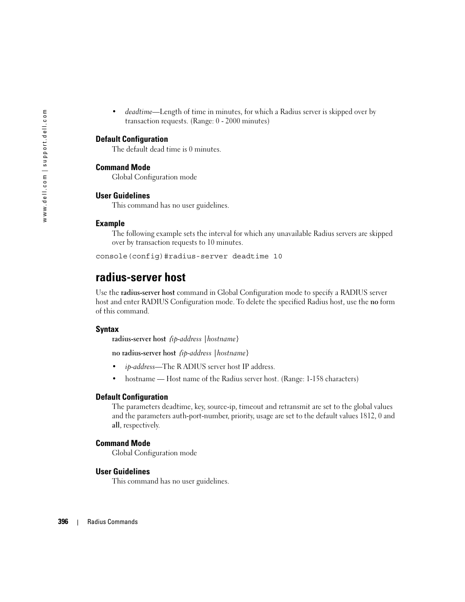 Radius-server host | Dell PowerEdge M805 User Manual | Page 406 / 808