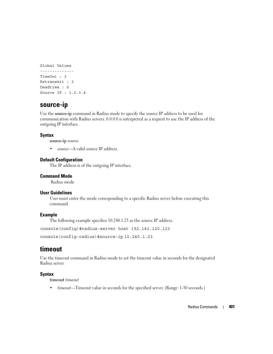 Source-ip, Timeout | Dell PowerEdge M805 User Manual | Page 411 / 808