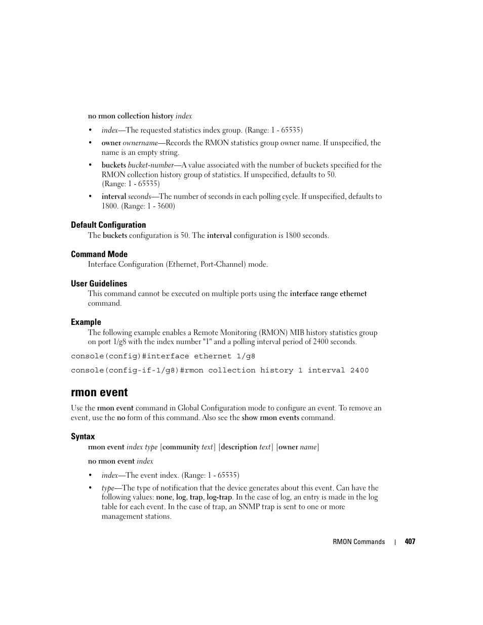 Rmon event | Dell PowerEdge M805 User Manual | Page 415 / 808