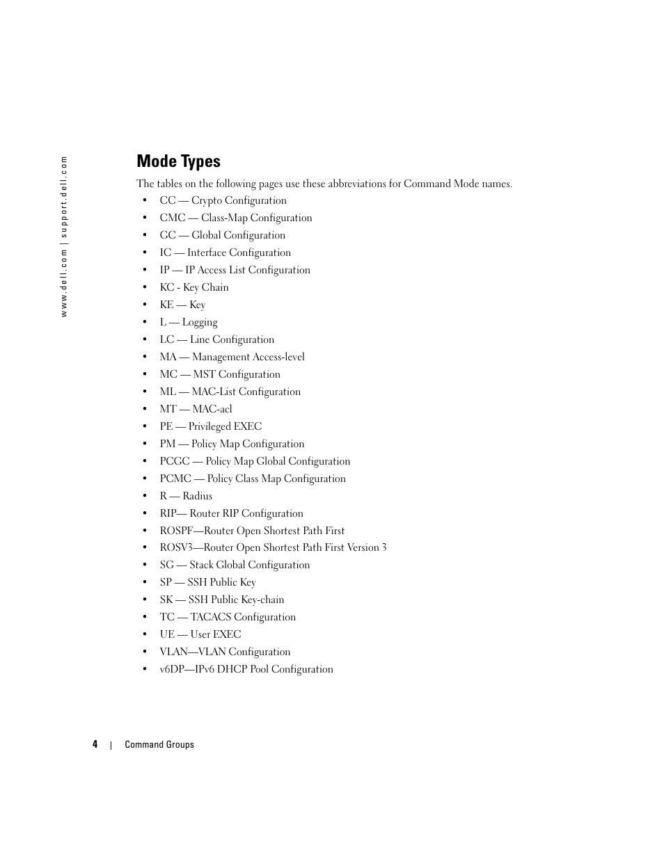 Mode types | Dell PowerEdge M805 User Manual | Page 42 / 808