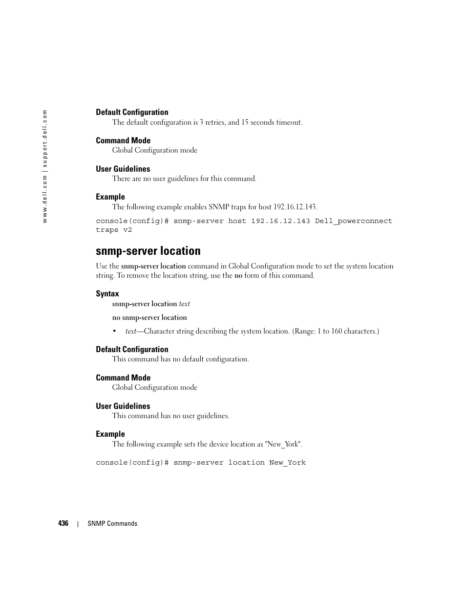Snmp-server location | Dell PowerEdge M805 User Manual | Page 444 / 808