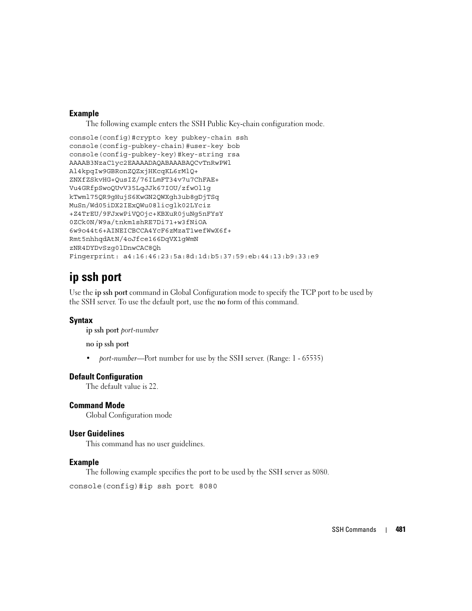 Ip ssh port | Dell PowerEdge M805 User Manual | Page 487 / 808